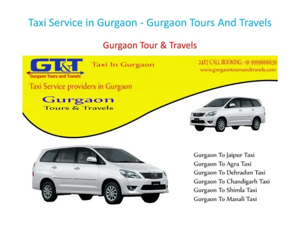 Taxi Service in Gurgaon - Gurgaon Tours And Travels