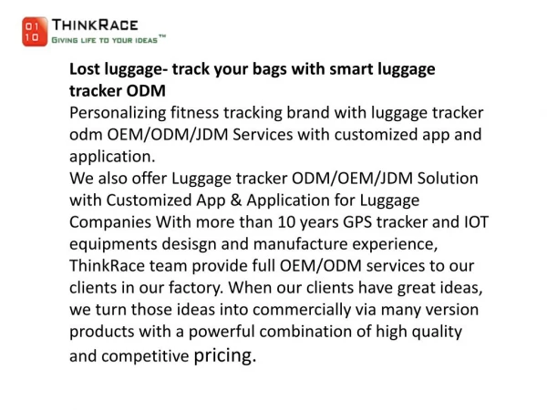 Smart Luggage Tracker ODM