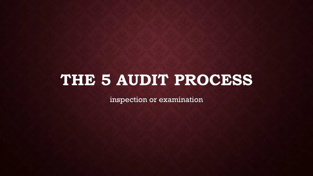 the 5 audit process