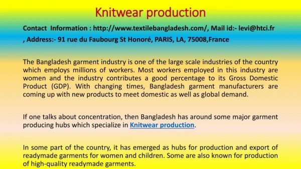 Bangladesh Garments Market: An Overview