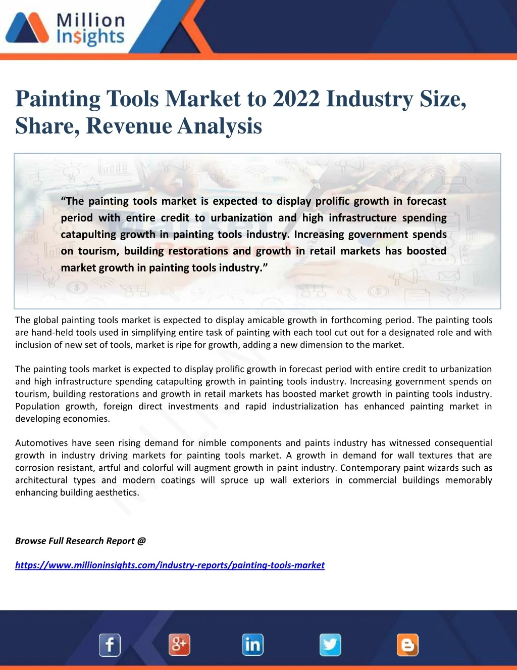 painting tools market to 2022 industry size share