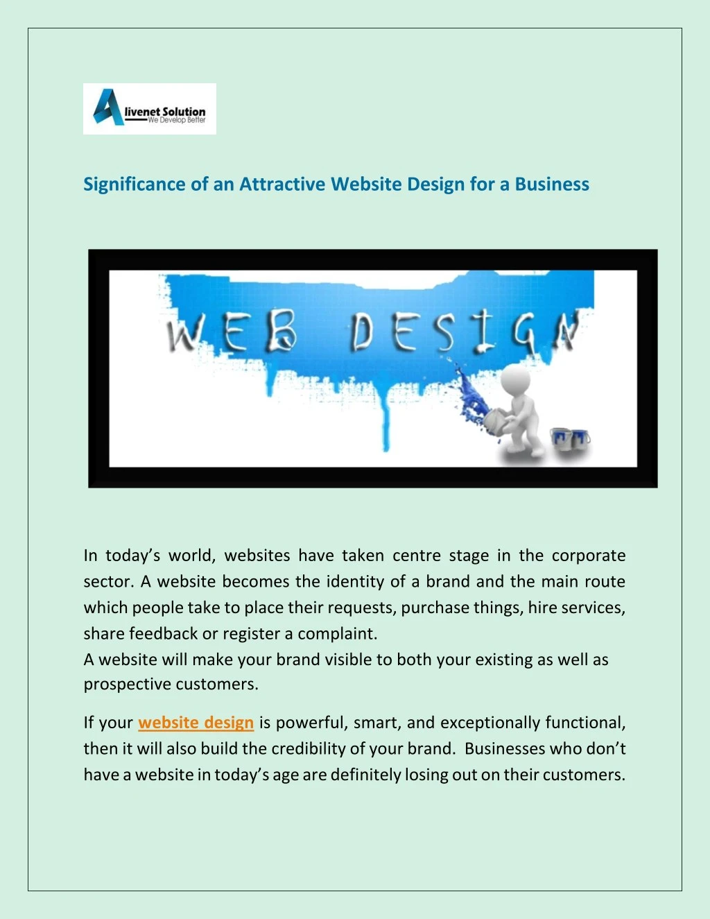 significance of an attractive website design