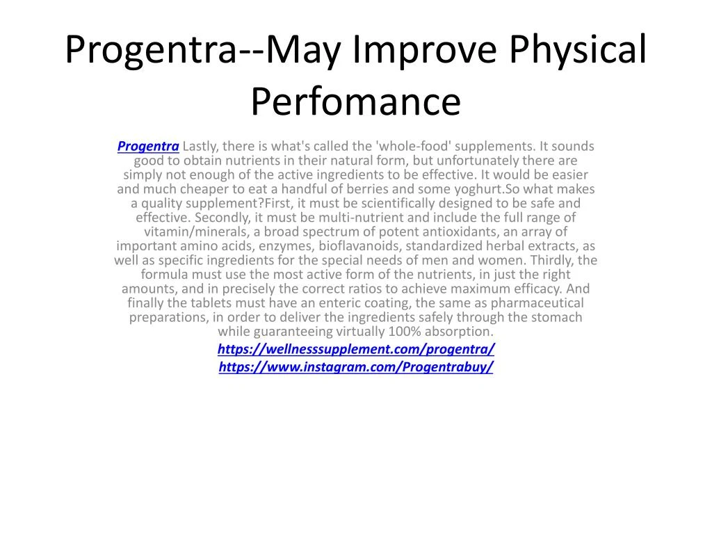 progentra may improve physical perfomance