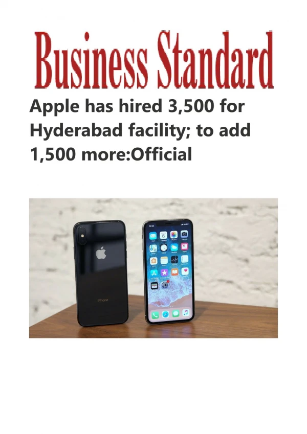 Apple has hired 3,500 for Hyderabad facility