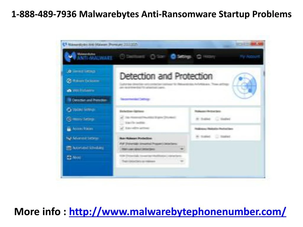 1 888 489 7936 malwarebytes anti ransomware startup problems