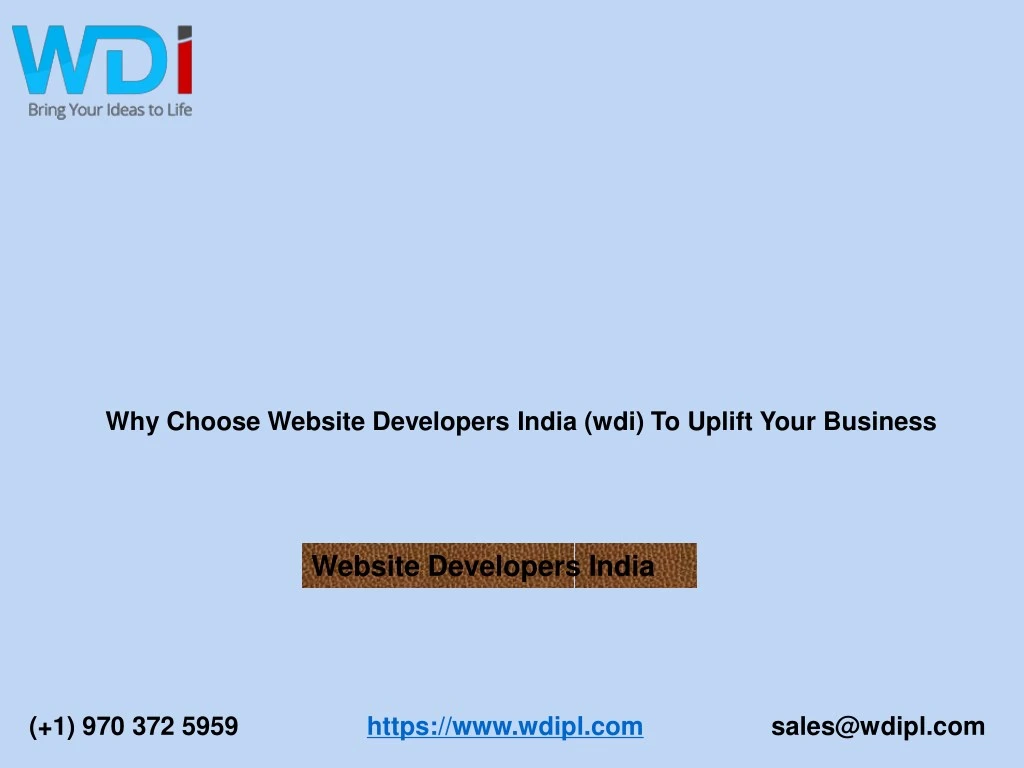 why choose website developers india wdi to uplift
