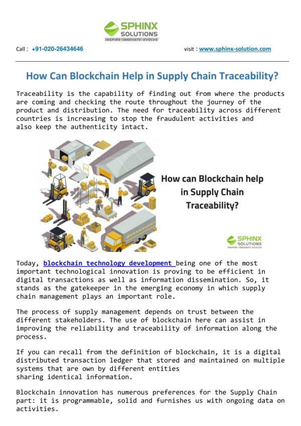 How can Blockchain Help in Supply Chain Traceability?