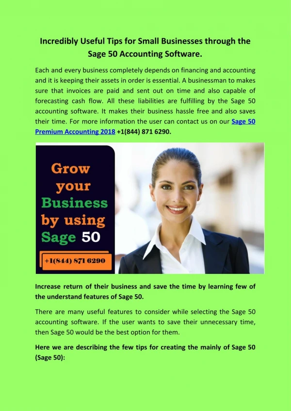 Incredibly Useful Tips for Small Businesses through the Sage 50 Accounting Software.