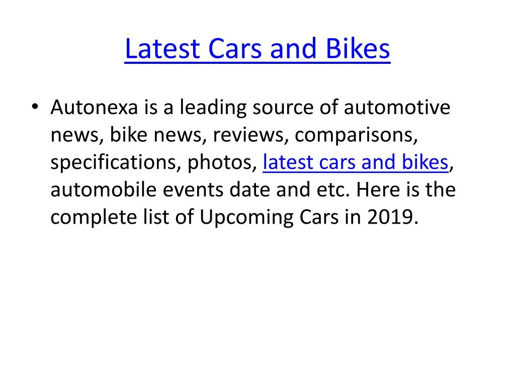 latest cars and bikes
