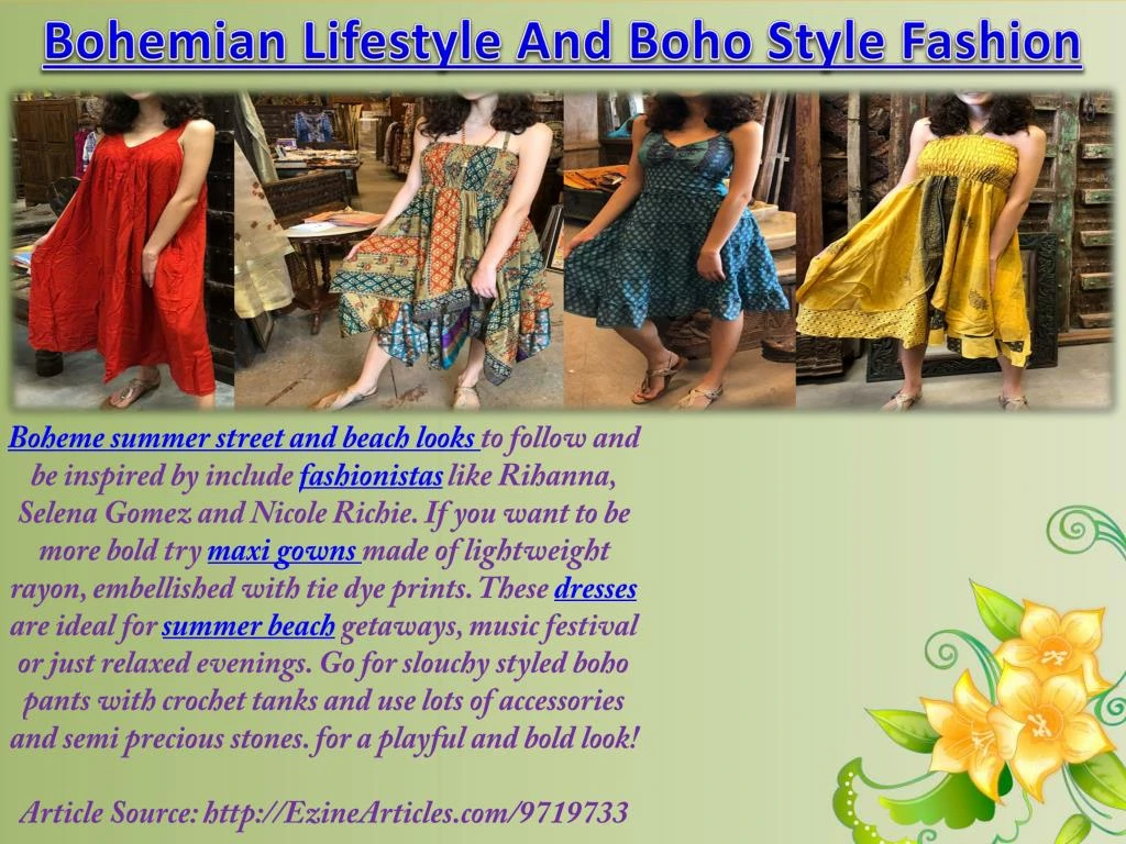 bohemian lifestyle and boho style fashion