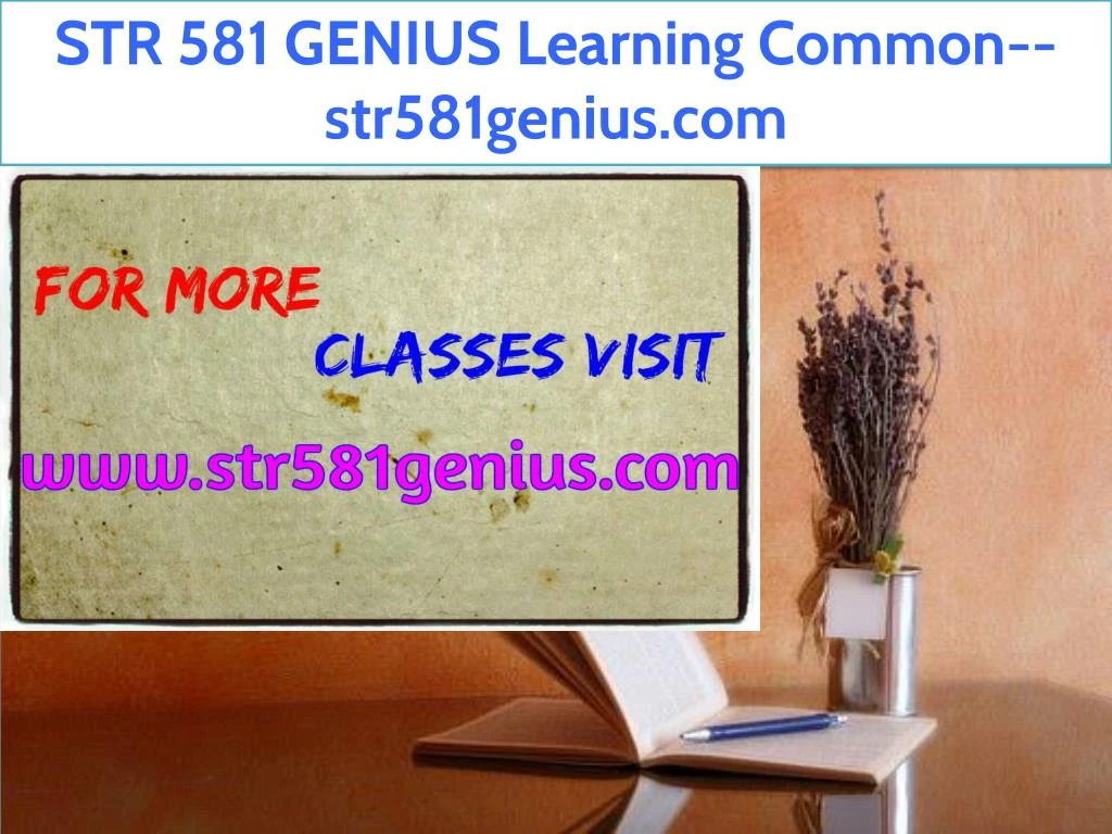 str 581 genius learning common str581genius com
