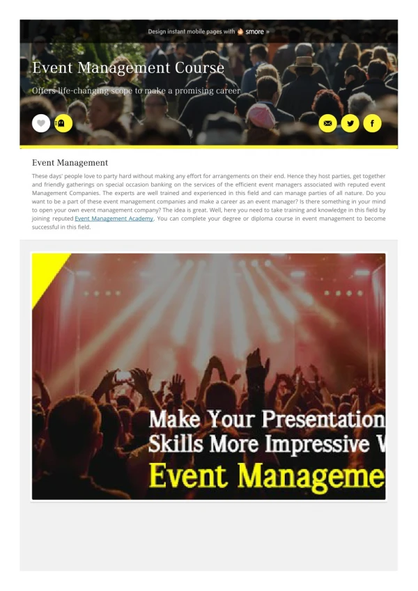 acting courses and event management courses