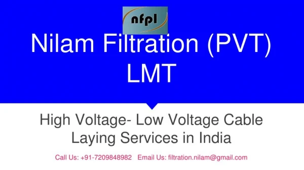 High Voltage- Low Voltage Cable Laying Services in India