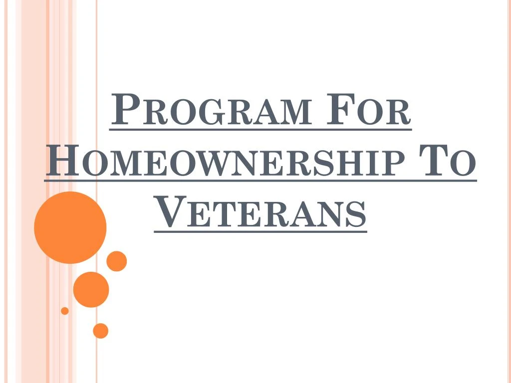 program for homeownership to veterans