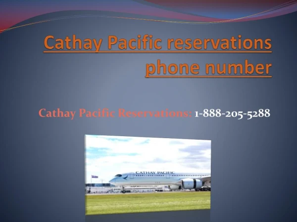 Cathay Pacific reservations phone number
