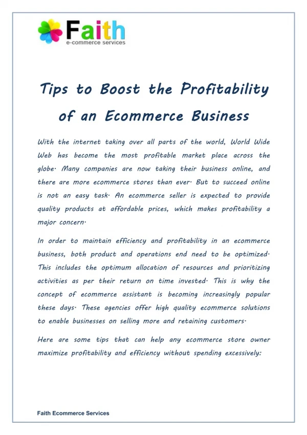 Tips To Boost the Profitability of an Ecommerce Business