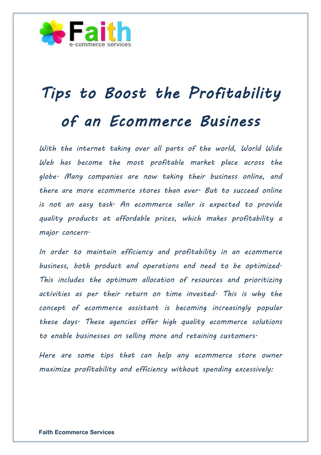 tips to boost the profitability of an ecommerce