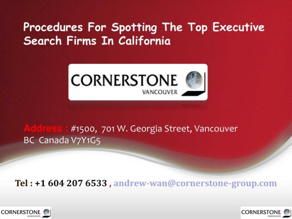 Procedures for Spotting the Top Executive Search Firms in California