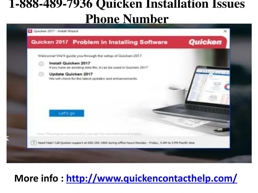 1 888 489 7936 quicken installation issues phone number