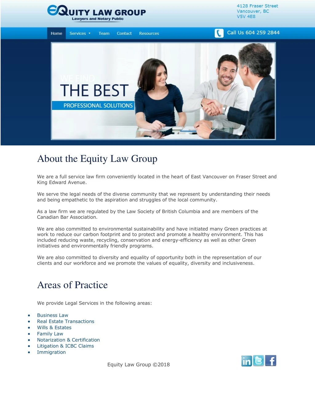 about the equity law group