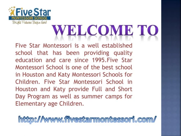 Best Montessori School in Katty|Summer Camps for Elementary Age Children