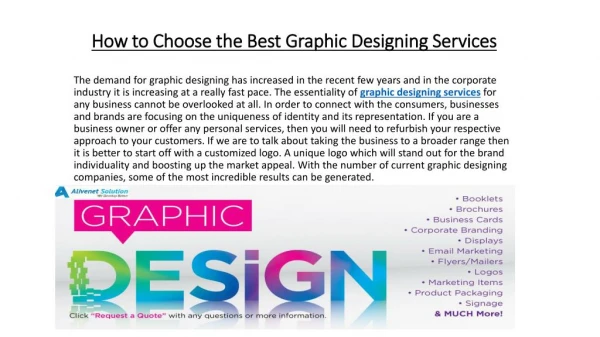 How to choose the best graphic designing services