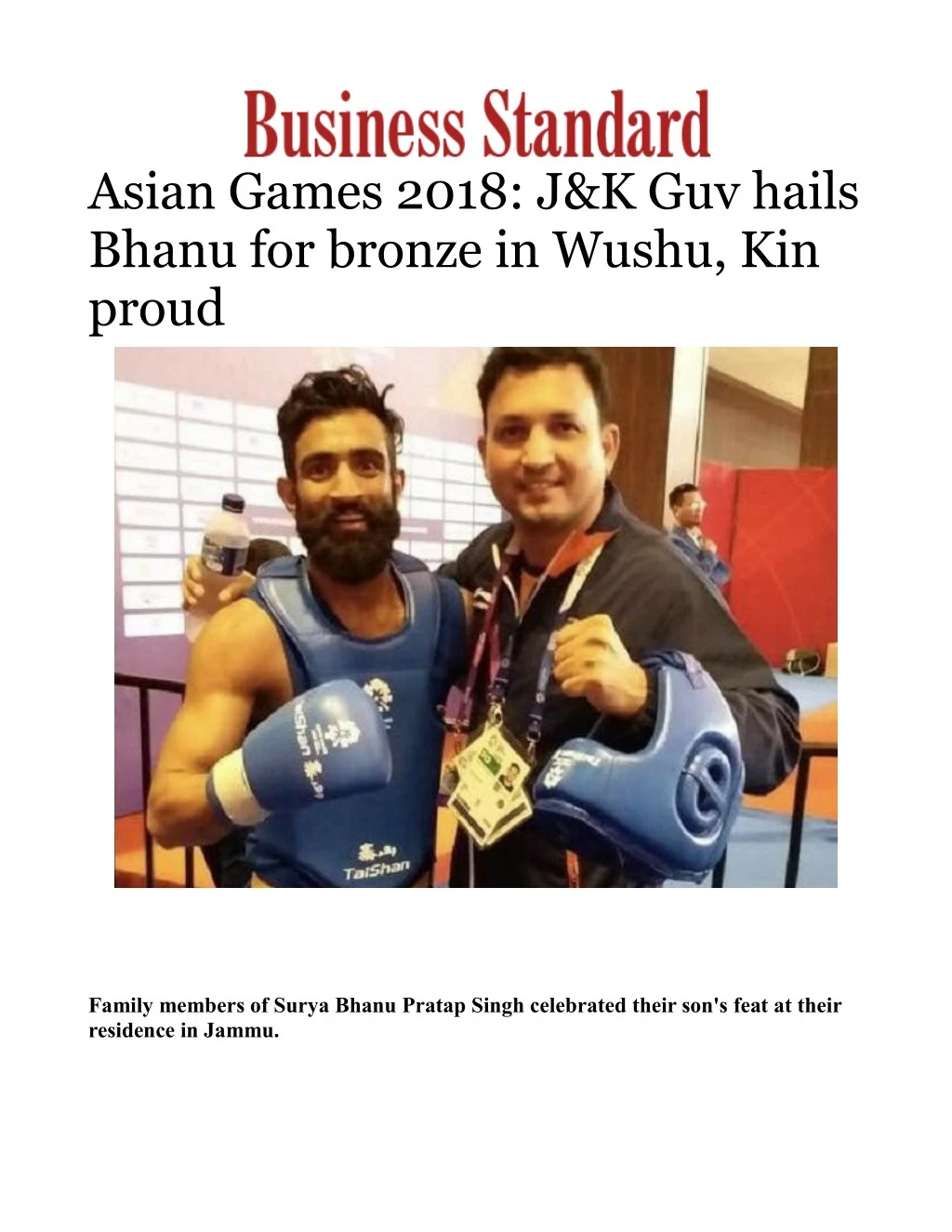 asian games 2018 j k guv hails bhanu for bronze