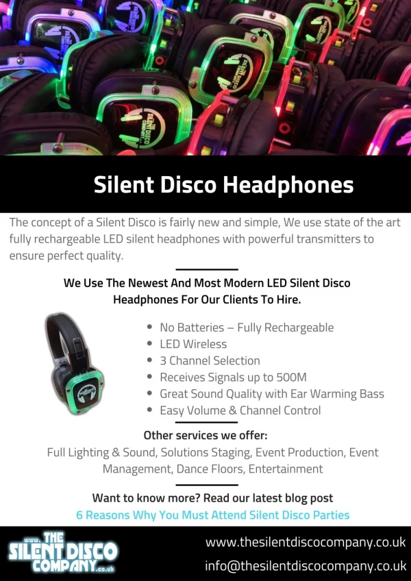 Silent Disco Headphones by The Silent Disco Company