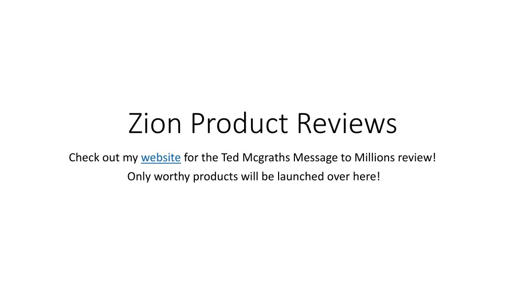 zion product reviews