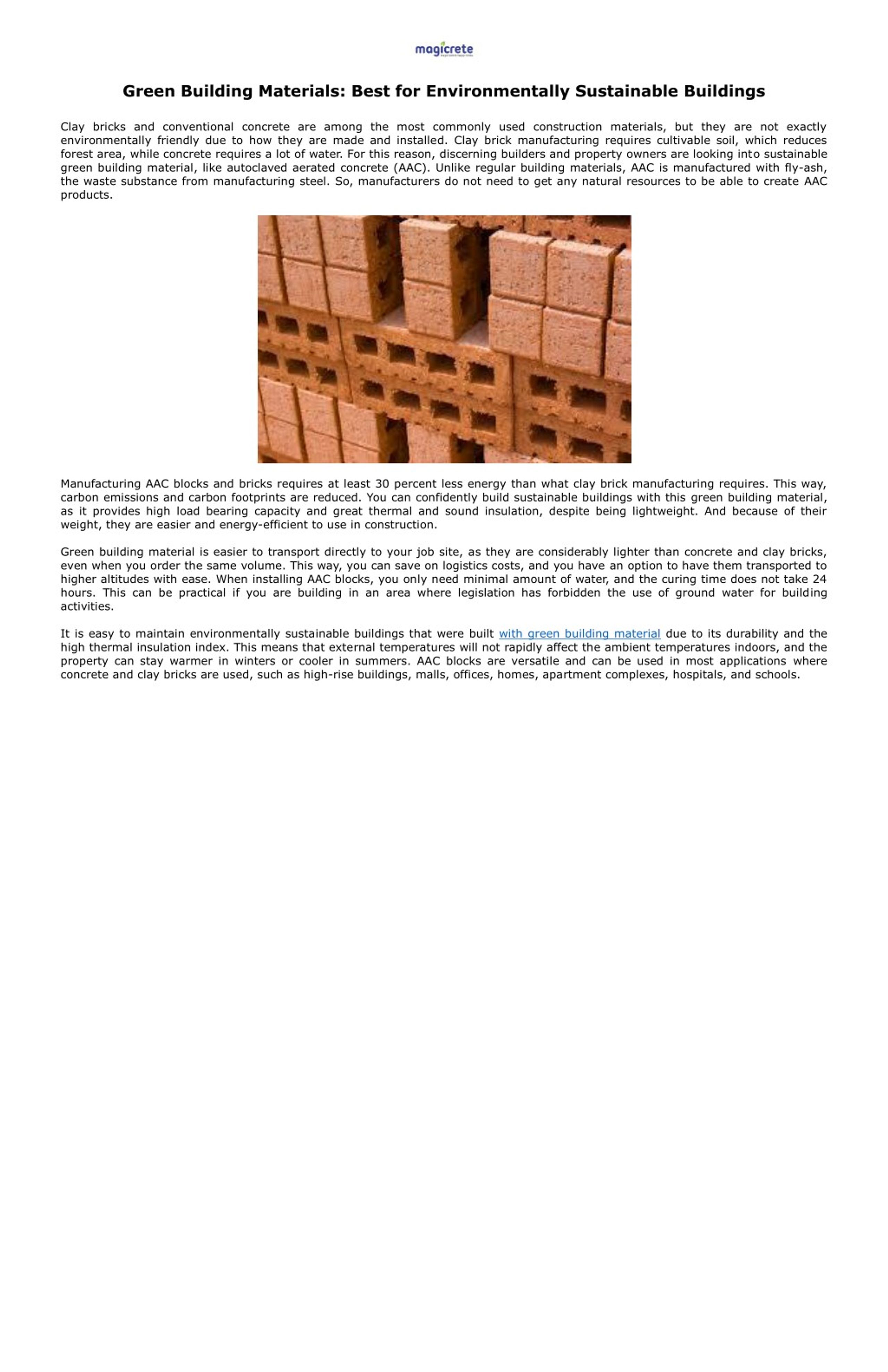 PPT - Green Building Materials: Best for Environmentally Sustainable ...