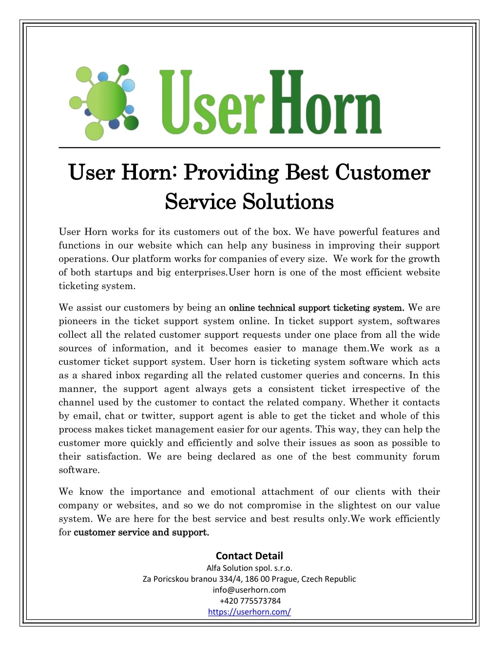 user horn providing best customer user horn