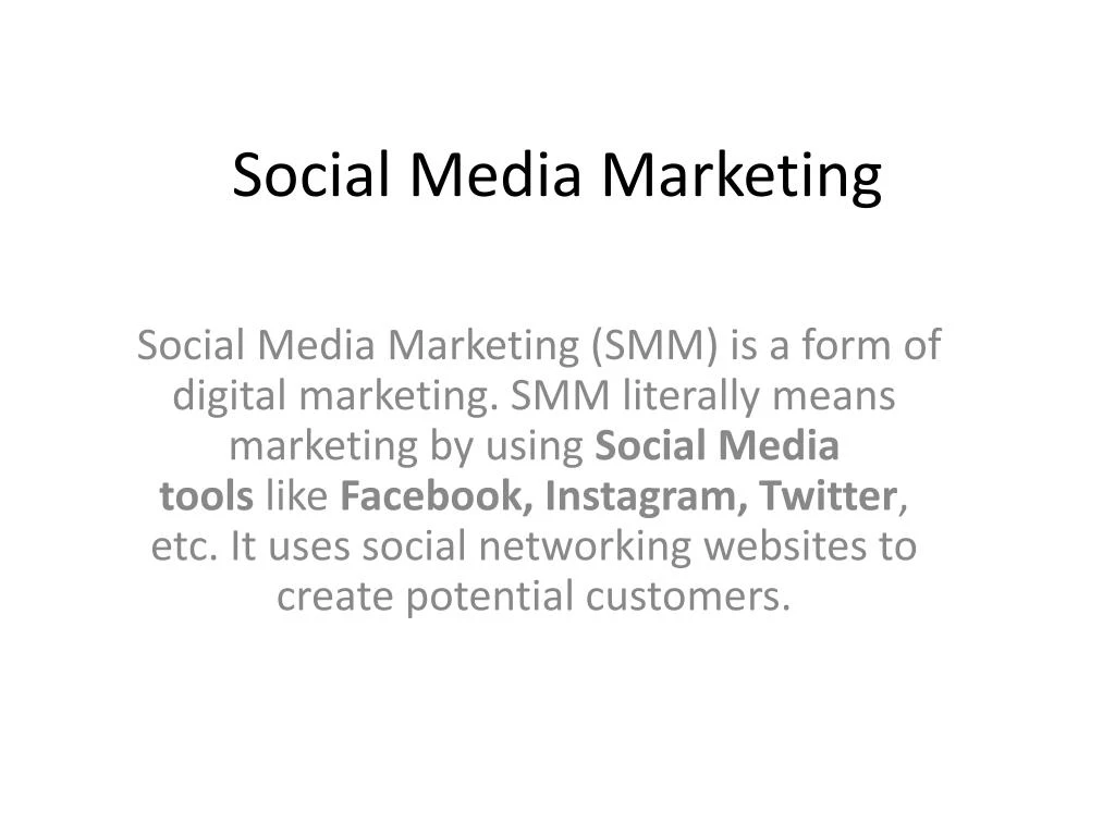 social media marketing