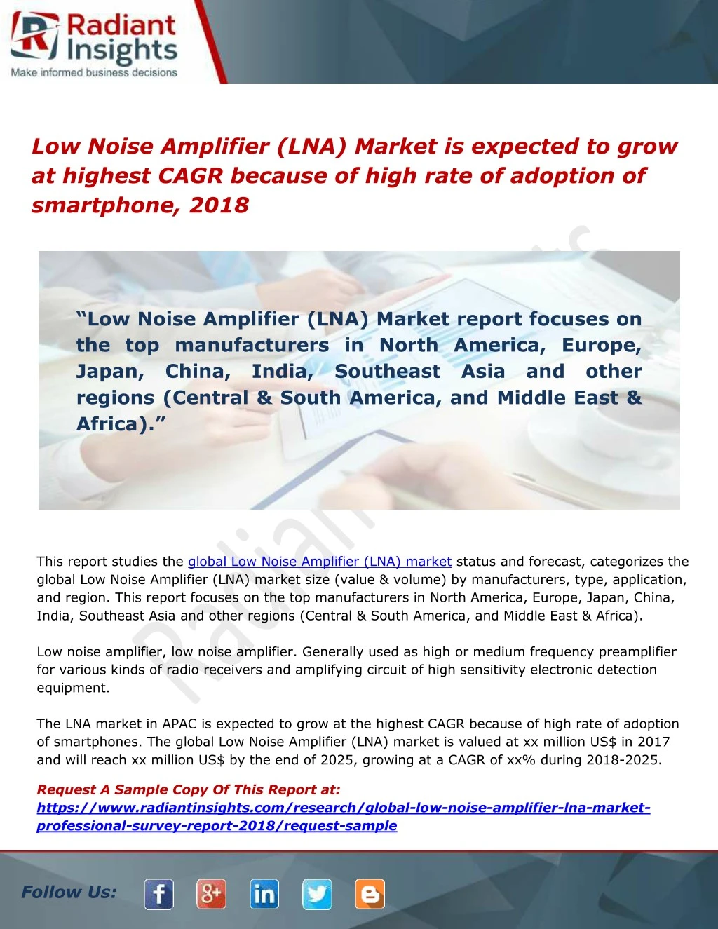 low noise amplifier lna market is expected