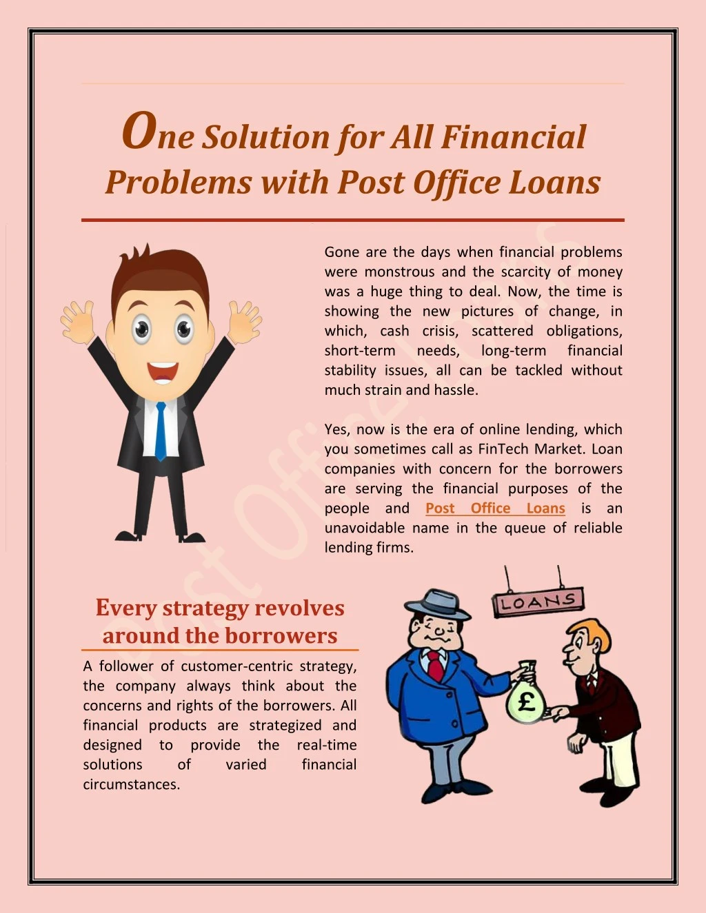 o ne solution for all financial problems with