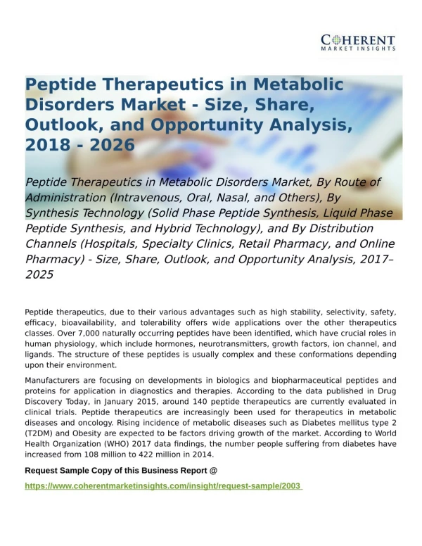 Peptide Therapeutics in Metabolic Disorders Market Opportunity Analysis, 2017–2025