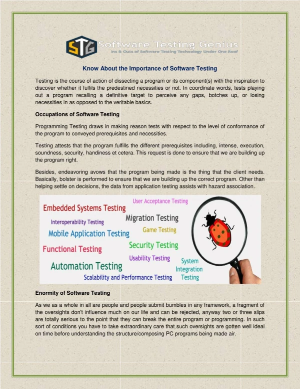 Know About The Importance Of Software Testing
