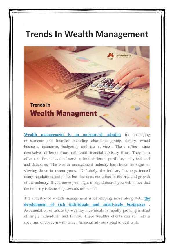 Trends In Wealth Management