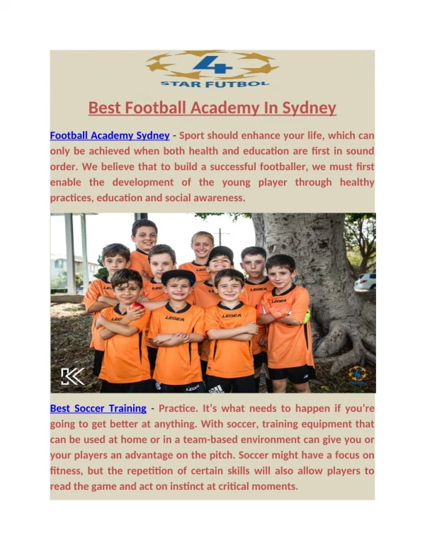 Best Football Academy In Sydney