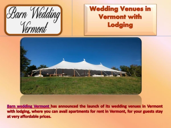 Wedding Venues in Vermont with Lodging