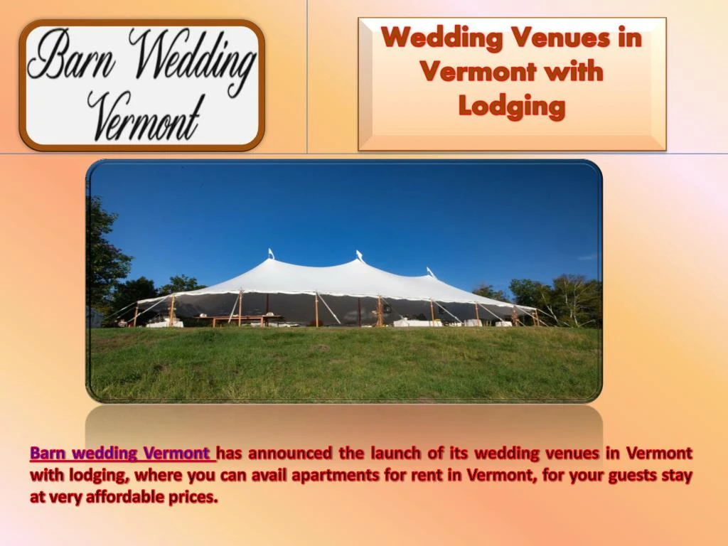 wedding venues in vermont with lodging