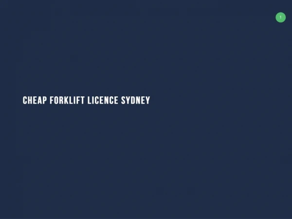 Cheap Forklift Licence Sydney