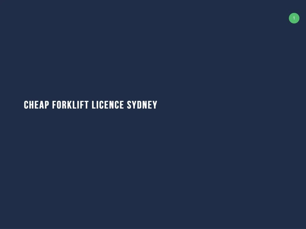cheap forklift licence sydney