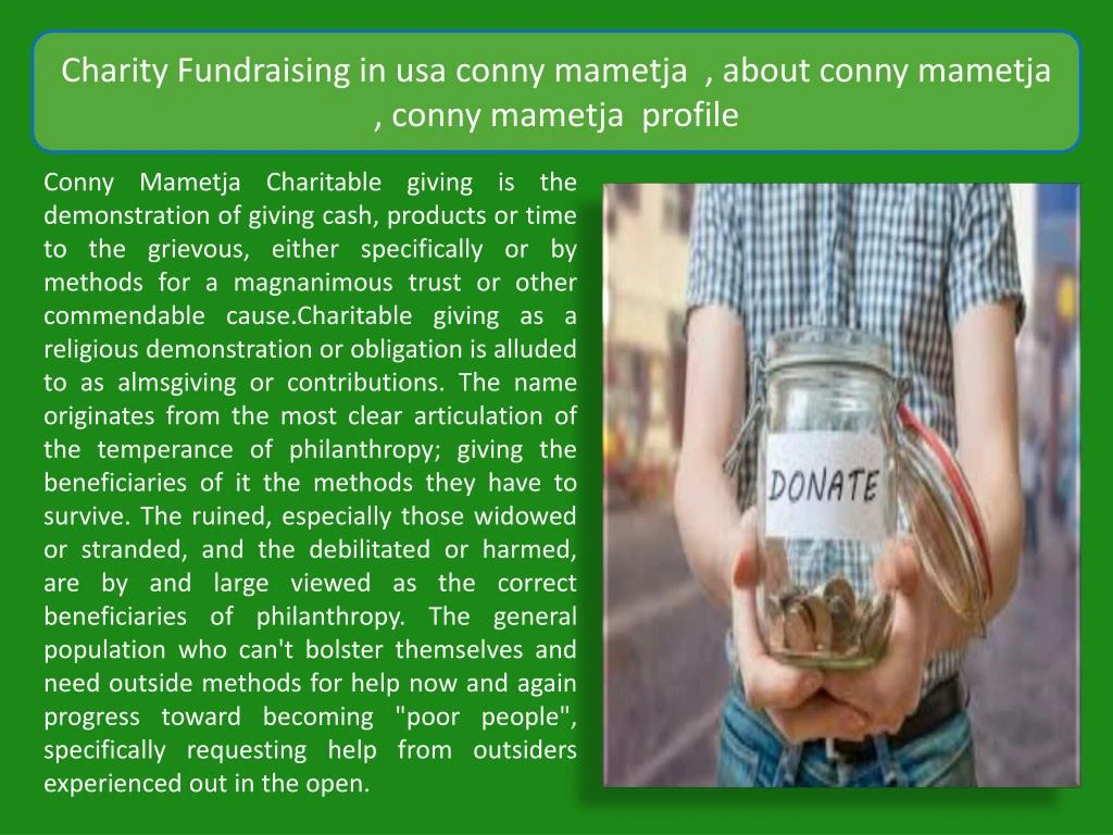 charity fundraising in usa conny mametja about