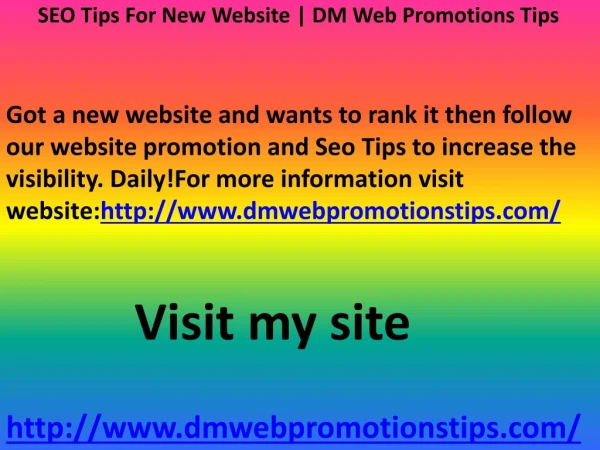 got a new website and wants to rank it then