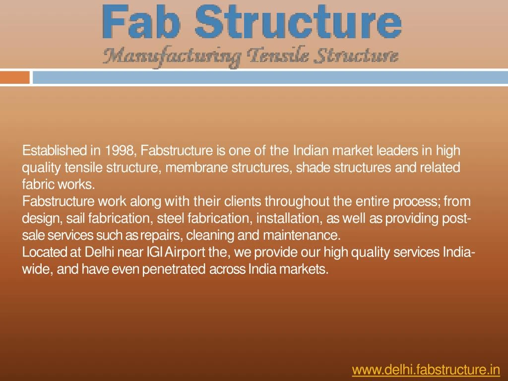 established in 1998 fabstructure