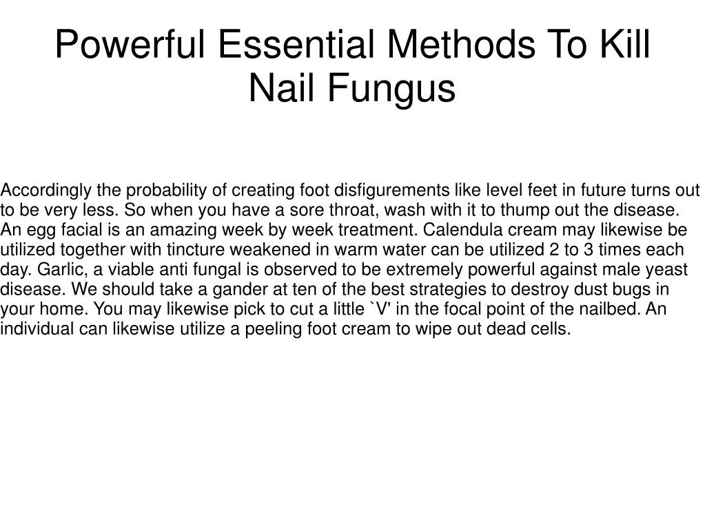 powerful essential methods to kill nail fungus