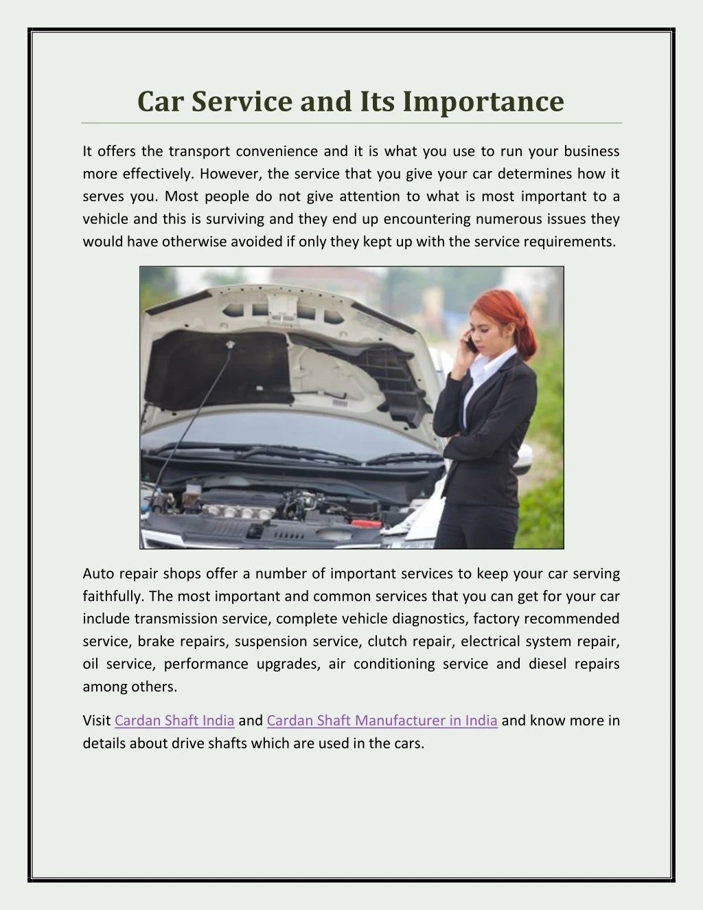 car service and its importance