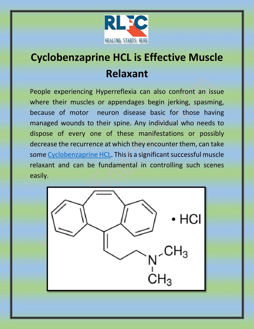 cyclobenzaprine hcl is effective muscle relaxant