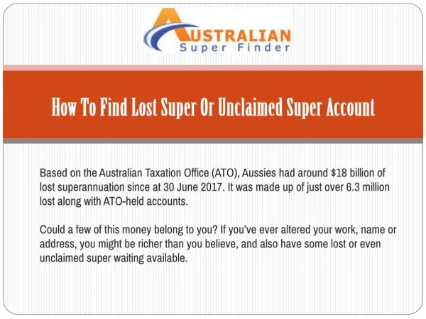 How To Find Lost Super Or Unclaimed Super Account