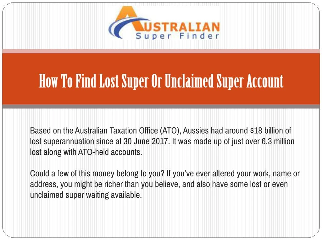 how to find lost super or unclaimed super account